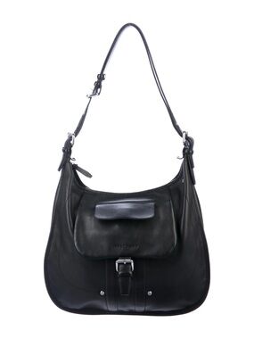 Longchamp Balzone Leather Shoulder Hobo Black